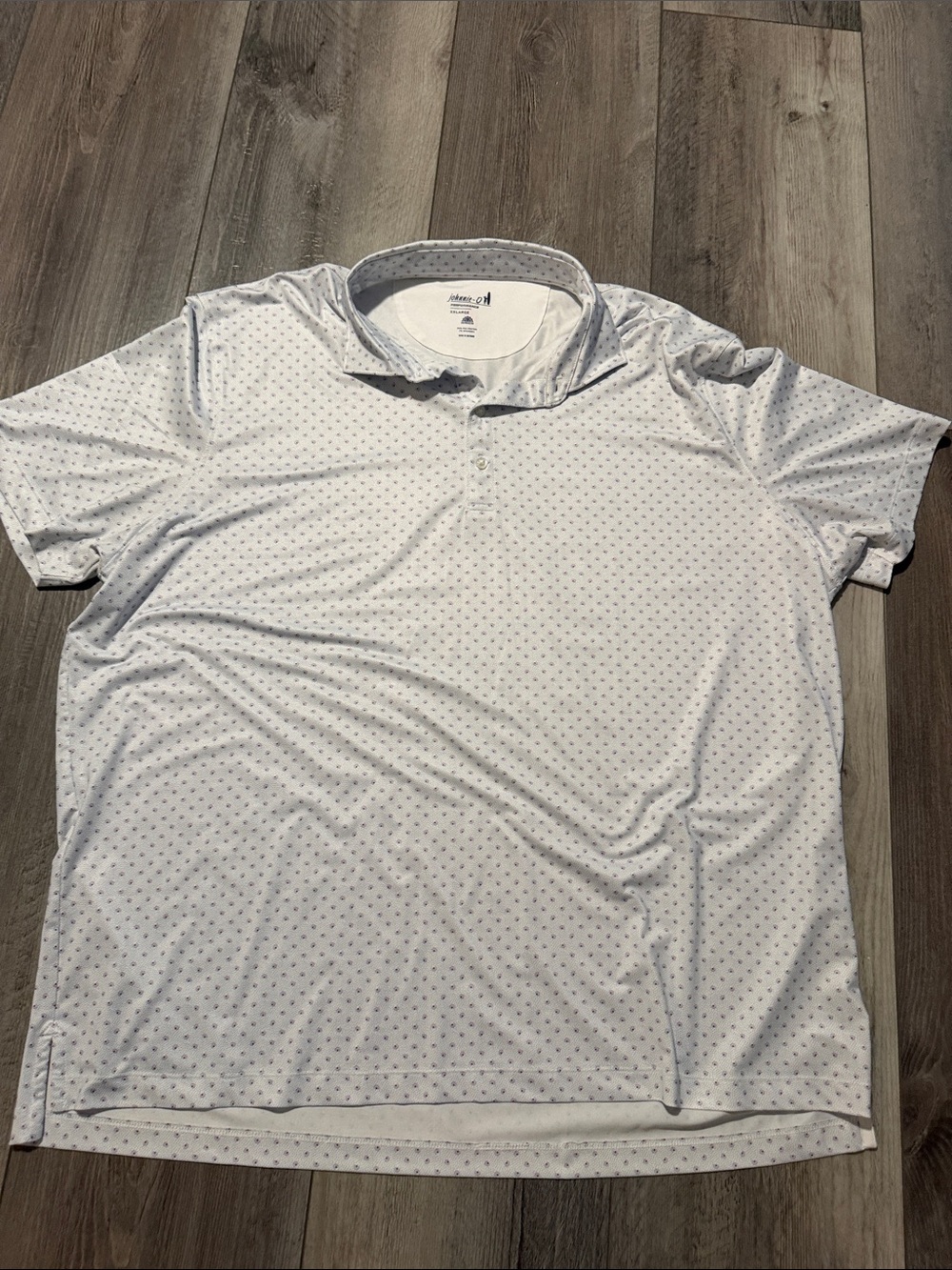 johnnie-O White Microdot Performance Polo